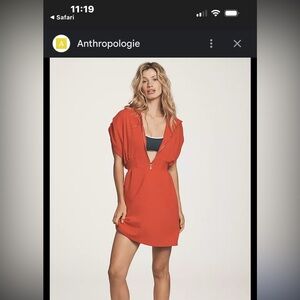 Anthropologie Bold Red Swim Cover-Up